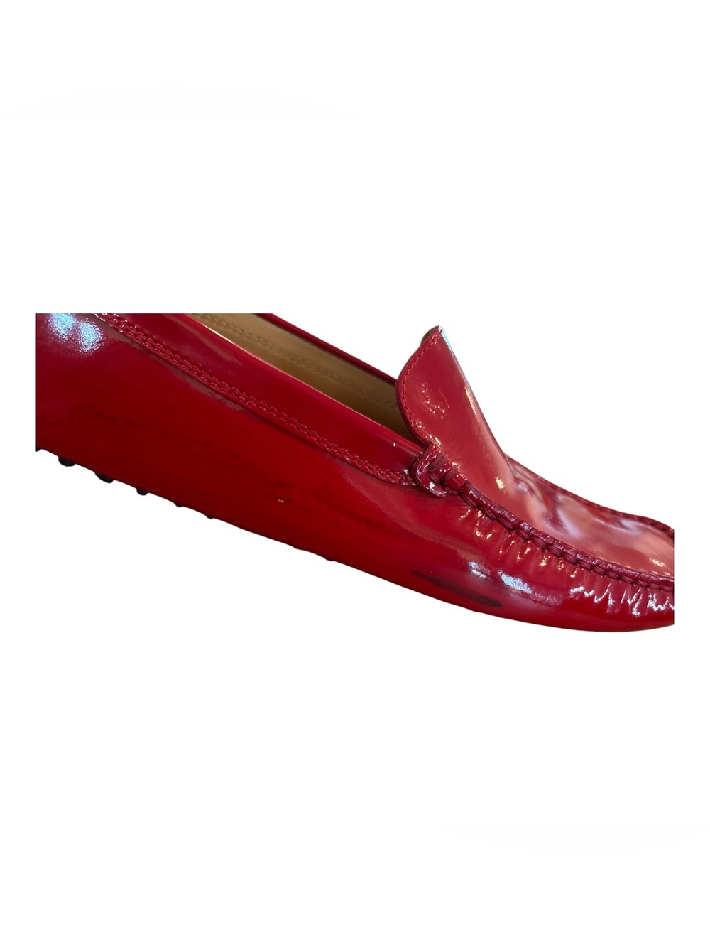 Tod's for Ferrari Gommino Red Patent Leather Driving Moccasins for Women - Picture 7 of 12